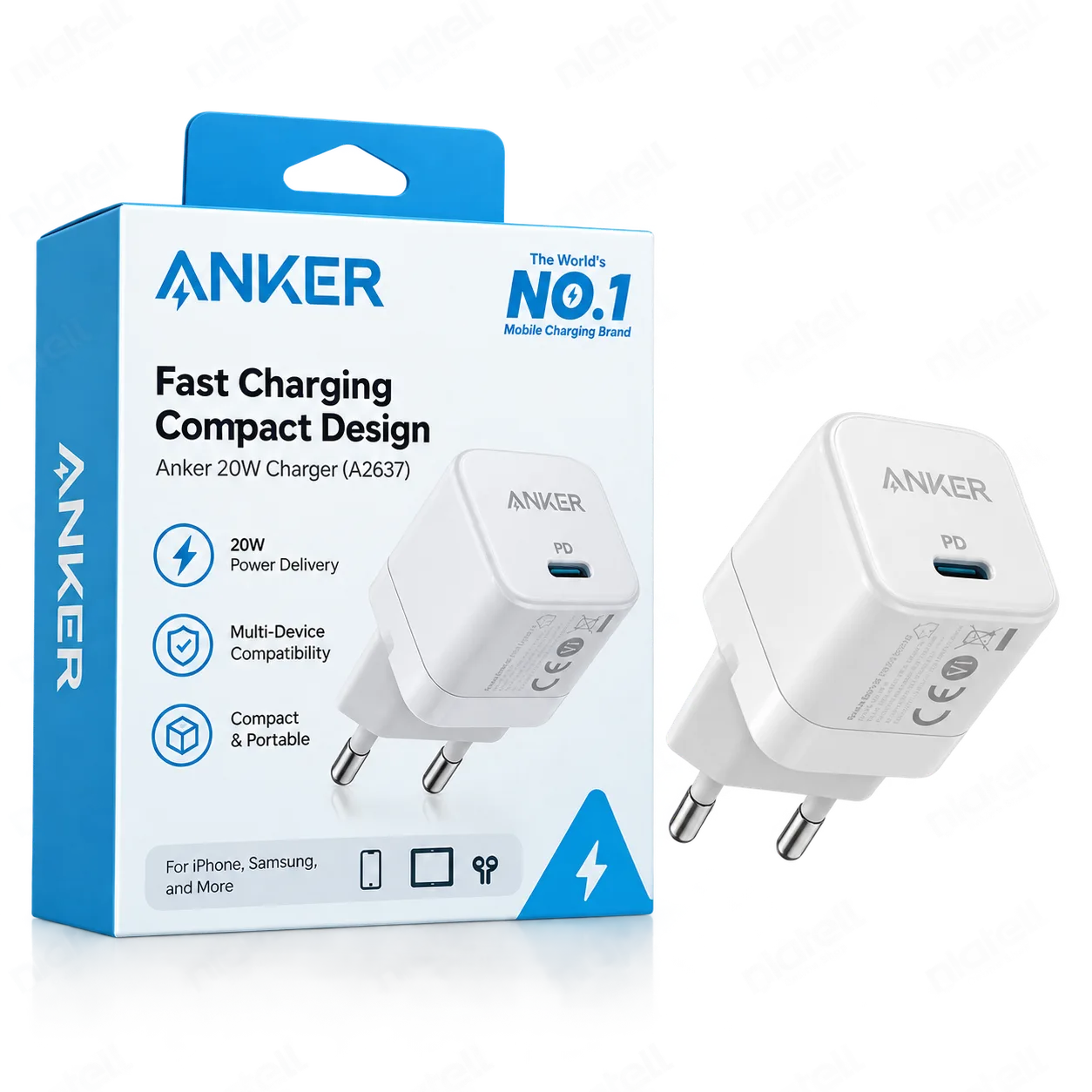 شارژر دیواری انکر PowerPort III Cube 20W مدل A2149