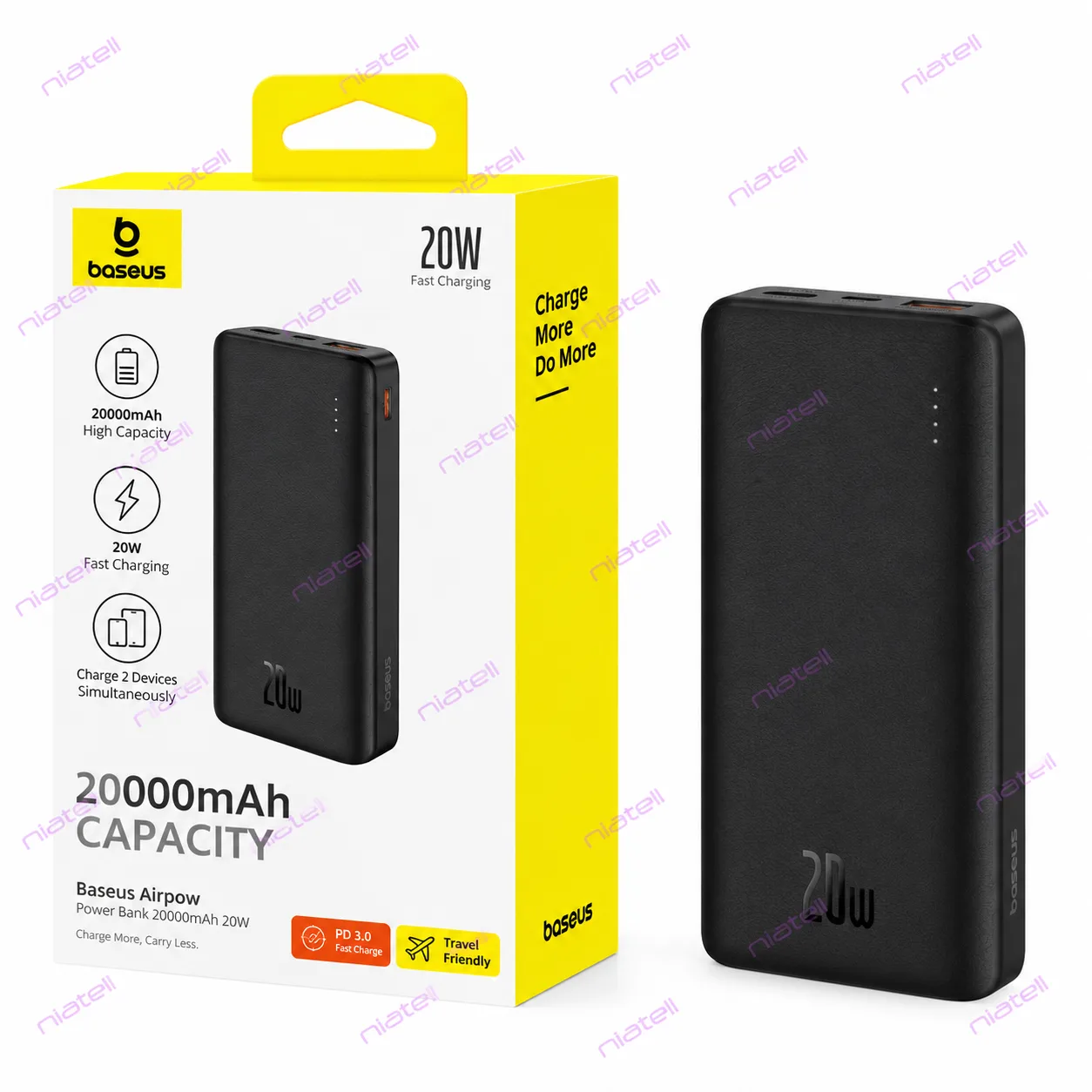 پاوربانک بیسوس 20000 میلی‌آمپر 20 وات مدل P10022804113-00