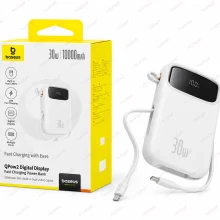 پاوربانک ۱۰ هزار ۳۰ وات بیسوس Baseus QPow2 با کابل متصل Type-C مدل P10055008513