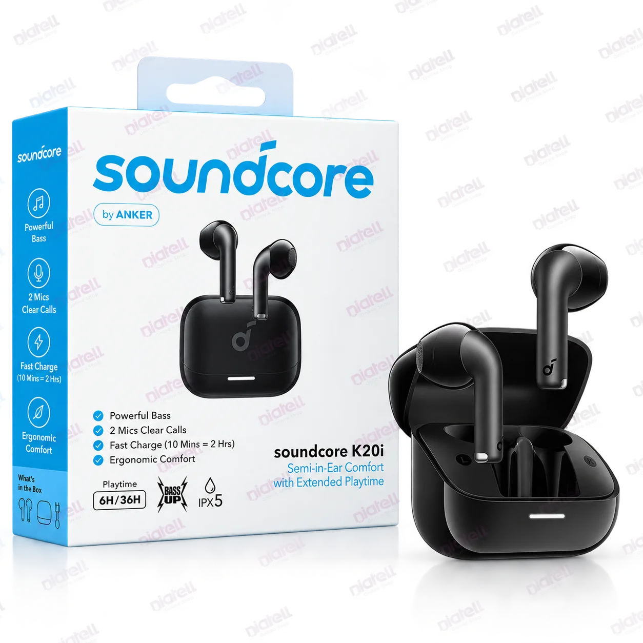 هندزفری بلوتوثی انکر Soundcore K20i مشکی با کیس شارژ