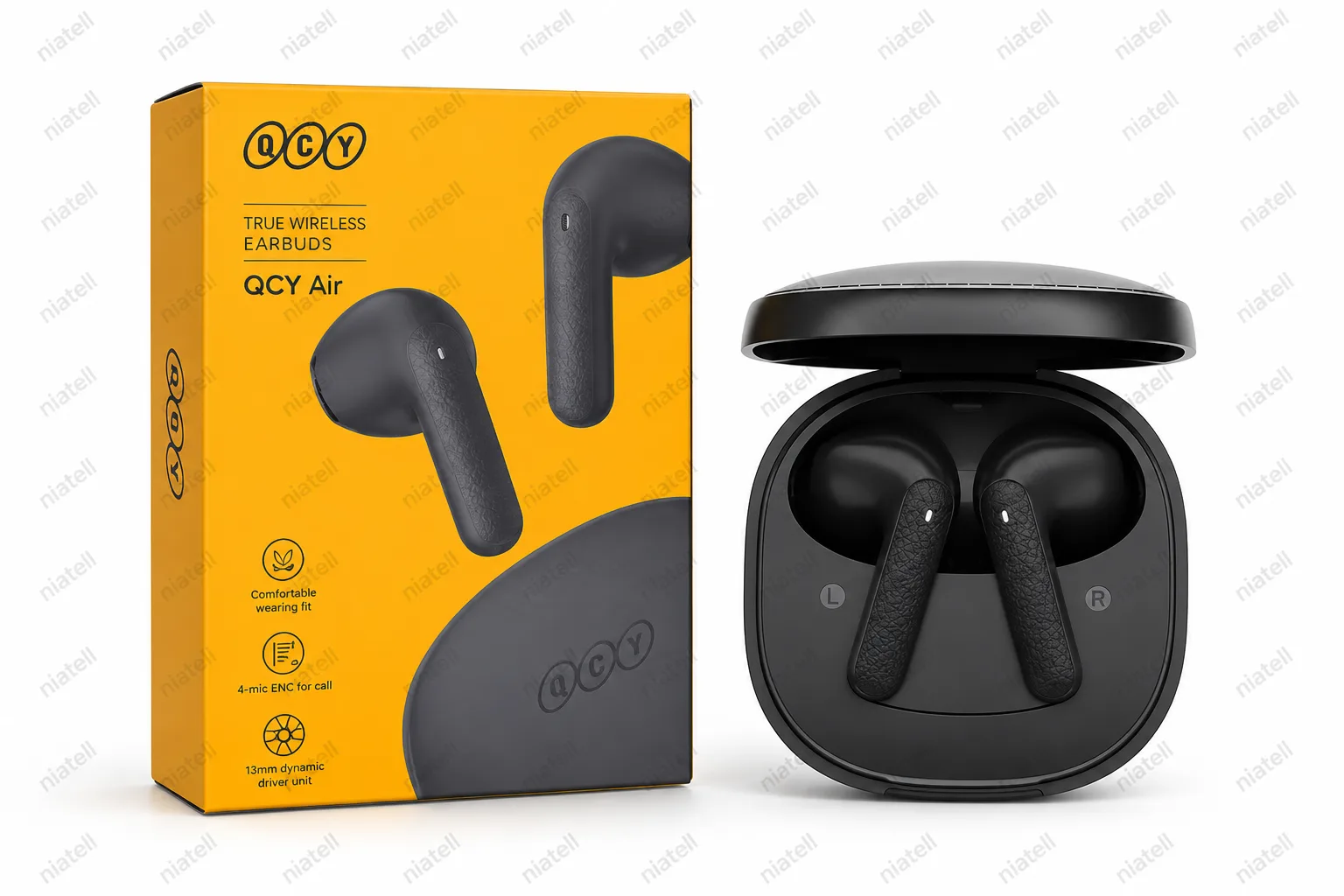 هندزفری QCY T41 Air مشکی همراه با کیس شارژ و جعبه اصلی